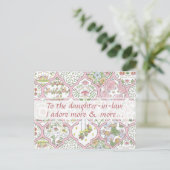 ピンクかわいらしフローラ義母の日 ポストカード (スタンド正面)