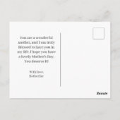 ピンクかわいらしフローラ義母の日 ポストカード (裏面)