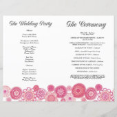 ピンクかわいらしフローラ花結婚式 プログラム冊子 (裏面)