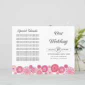 ピンクかわいらしフローラ花結婚式 プログラム冊子 (スタンド正面)