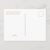 ピンクかわいらしフローラ金ゴールド幾何学的ベビーシャワー インビテーションポストカード (裏面)