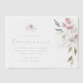 ピンクかわいらしフローラ15年誕生日キンセアニラ ベラム紙招待状 (正面)