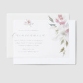 ピンクかわいらしフローラ15年誕生日キンセアニラ ベラム紙招待状 (オフセット)