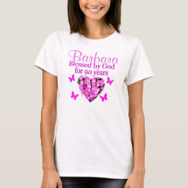 ピンクかわいらしフローラ90番目の誕生日 Tシャツ