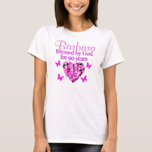 ピンクかわいらしフローラ90番目の誕生日 Tシャツ