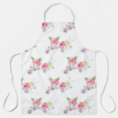 ピンクかわいらしフローラ エプロン (正面)