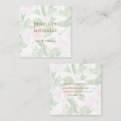 ピンクかわいらしフローラ スクエア名刺 (正面/裏面)