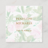 ピンクかわいらしフローラ スクエア名刺 (正面)