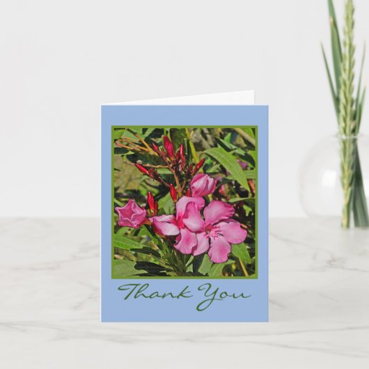 ピンクかわいらしフローラTHANK YOU NOTE CARD ノートカード (正面)