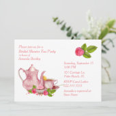 ピンクかわいらしブライダルシャワーティーパーティの招待状 招待状 (スタンド正面)