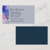 ピンクかわいらしブルーウォーター色布アートブモダンシ 名刺 (正面/裏面)