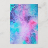 ピンクかわいらしブルーパープルサルティ水彩画 エンクロージャーカード (裏面)
