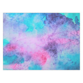 ピンクかわいらしブルーパープルサルティ水彩画 テーブルクロス (正面(横))