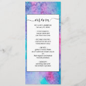 ピンクかわいらしブルーパープルサルティ水彩画 メニュー (正面)