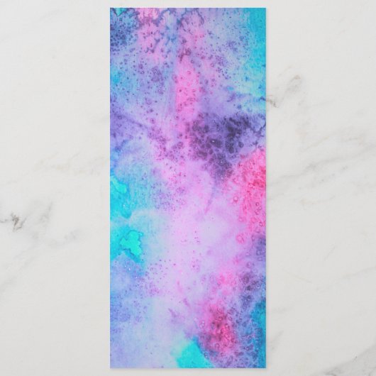 ピンクかわいらしブルーパープルサルティ水彩画 メニュー (裏面)