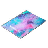 ピンクかわいらしブルーパープル塩辛い水彩モノグラム ノートブック (左側)