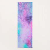 ピンクかわいらしブルーパープル塩辛い水彩モノグラム ヨガマット (裏面)