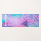 ピンクかわいらしブルーパープル塩辛い水彩モノグラム ヨガマット (正面(横))