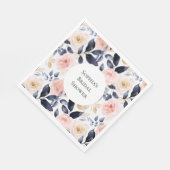 ピンクかわいらしブルー白い花ブライダルシャワー スタンダードランチョンナプキン (角)
