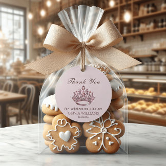 ピンクかわいらしプリンセスクラウン誕生日ガール フェイバータグ