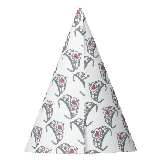 ピンクかわいらしプリンセスティアラ誕生日パーティーガール パーティーハット (裏面)