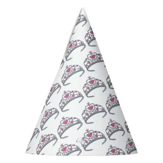 ピンクかわいらしプリンセスティアラ誕生日パーティーガール パーティーハット (左)