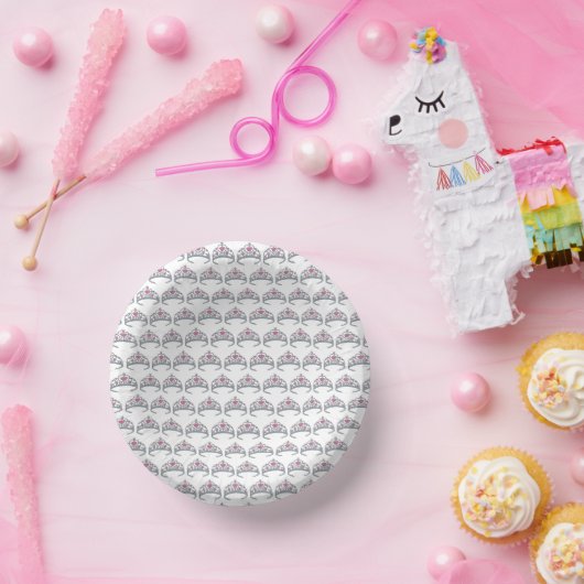ピンクかわいらしプリンセスティアラ誕生日パーティーガール ペーパーボウル (パーティー)