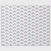 ピンクかわいらしプリンセスティアラ誕生日パーティーガール ラッピングペーパー (フラット)