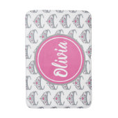 ピンクかわいらしプリンセスパーティーシルバーティアラクラウン バスマット (正面縦)