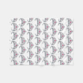 ピンクかわいらしプリンセスパーティーシルバーティアラクラウン フリースブランケット (正面(横))