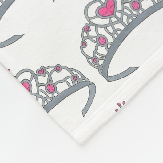 ピンクかわいらしプリンセスパーティーシルバーティアラクラウン フリースブランケット (角)