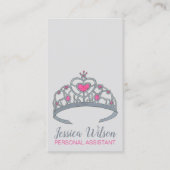 ピンクかわいらしプリンセスパーティーシルバーティアラクラウン 名刺 (正面)