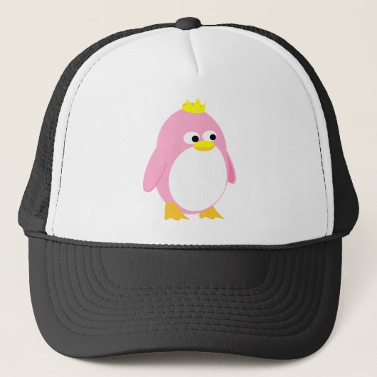 ピンクかわいらしプリンセスペンギンすごいかわいい漫画 キャップ (正面)