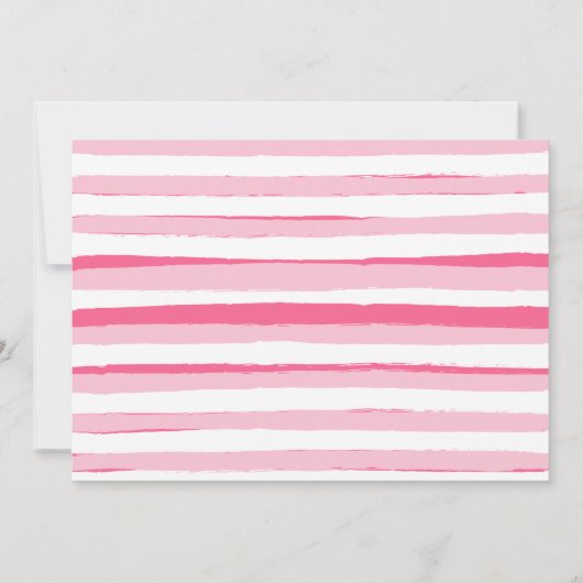 ピンクかわいらしプールパーティーガールフォト誕生日 招待状 (裏面)