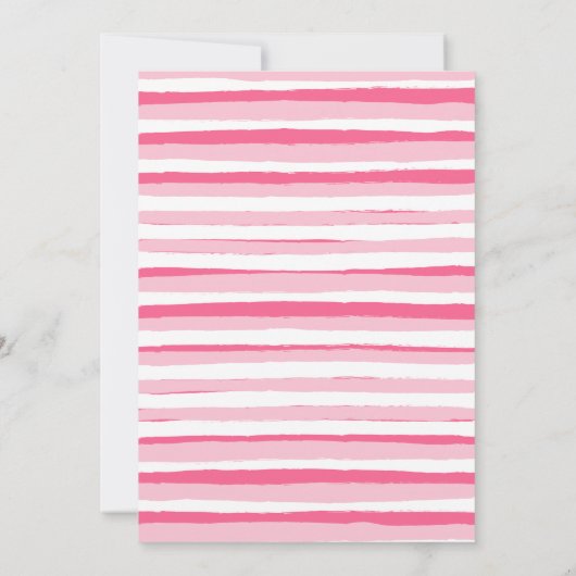 ピンクかわいらしプールパーティーガール誕生日 招待状 (裏面)