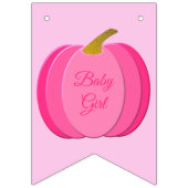 ピンクかわいらしベビーガールかぼちゃのカスタム赤ちゃんシャワー バンティングフラッグ (第3の旗)