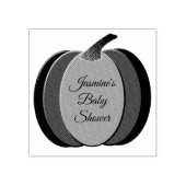 ピンクかわいらしベビーガールかぼちゃのカスタム赤ちゃんシャワー ラバースタンプ (インプリント)