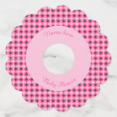 ピンクかわいらしベビーガールカスタムビー赤ちゃんシャワー ワイングラスタグ (裏面)