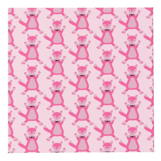 ピンクかわいらしベビーガールキツネカスタム写真アップロード フォトキューブ (右)