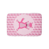 ピンクかわいらしベビーガールキツネパターン（の模様が）ある バスマット (正面)