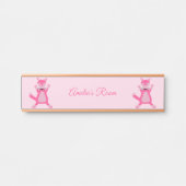 ピンクかわいらしベビーガールキツネ名前をカスタムする サインプレート (正面)