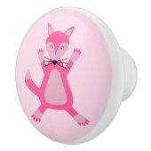 ピンクかわいらしベビーガールキツネ子供部屋 セラミックノブ (右)