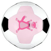 ピンクかわいらしベビーガールキツネ サッカーボール (回転)