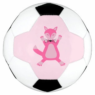 ピンクかわいらしベビーガールキツネ サッカーボール