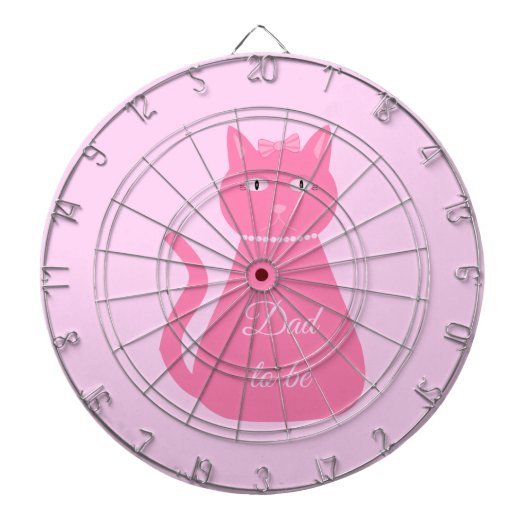 ピンクかわいらしベビーガールキャットカスタムパパ ダーツボード (正面)