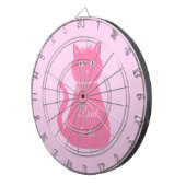 ピンクかわいらしベビーガールキャットカスタムパパ ダーツボード (正面右)