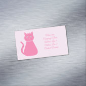 ピンクかわいらしベビーガールキャットカスタムペットシッター マグネット名刺 (インサイチュ)