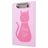 ピンクかわいらしベビーガールキャットカスタム クリップボード (左)