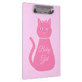 ピンクかわいらしベビーガールキャットカスタム クリップボード (右)
