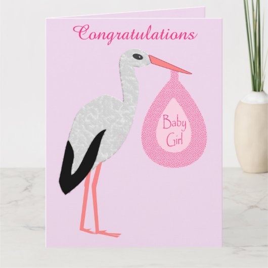 ピンクかわいらしベビーガールストルクカスタム カード (正面)